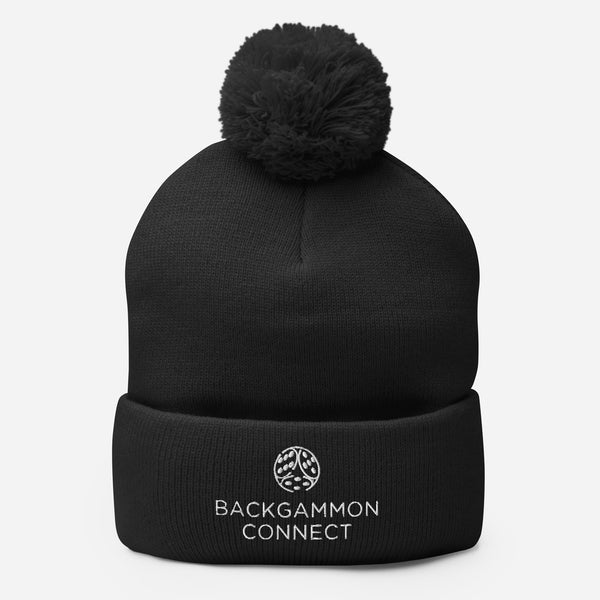 Backgammon Connect Logo Pom-Pom Beanie