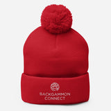 Backgammon Connect Logo Pom-Pom Beanie